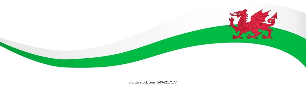 Wales flag wave isolated on png or transparent background vector illustration.
