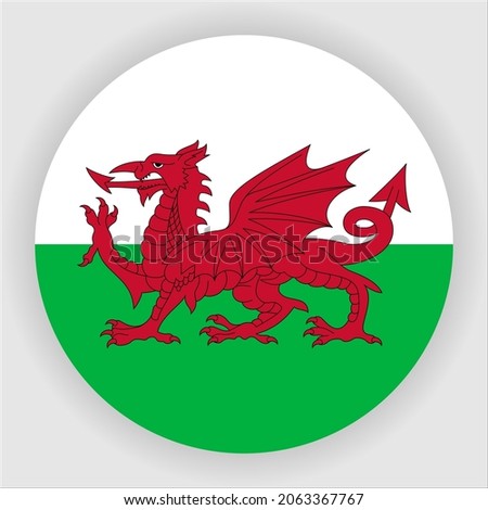 Wales Flat Rounded Country Flag Icon