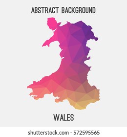 Wales in geometric polygonal style.Abstract tessellation,modern design background. Vector illustration