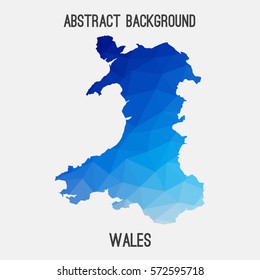 Wales in geometric polygonal style.Abstract tessellation,modern design background. Vector illustration