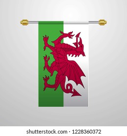 Wales hanging Flag