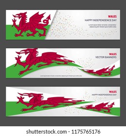 Wales independence day abstract background design banner and flyer, postcard, landscape, celebration vector illustration