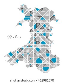 Wales Map crystal style artwork
