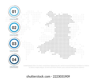 Wales map of dots gray for presentation. Creative concept for infographic.