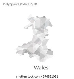 Wales map in geometric polygonal style.Abstract gems triangle,modern design background.
