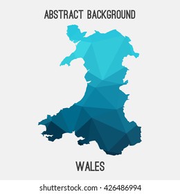 Wales map in geometric polygonal style.Abstract tessellation,modern design background. Vector illustration EPS8