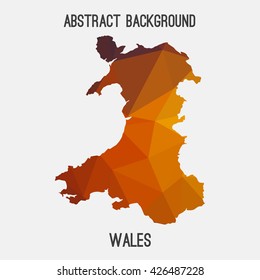 Wales map in geometric polygonal style.Abstract tessellation,modern design background. Vector illustration EPS8