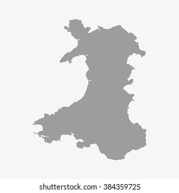 Wales  map in gray on a white background