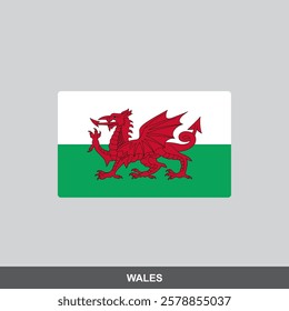 Wales national flag vector design