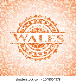 Wales orange mosaic emblem