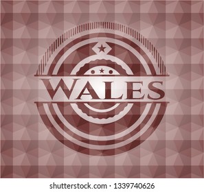 Wales red geometric emblem. Seamless.