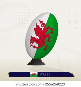 Wales Rugby Ball on Rugby Kicking Tees with Modern Design. Illustration perfect for sports, national pride, and rugby-related projects.