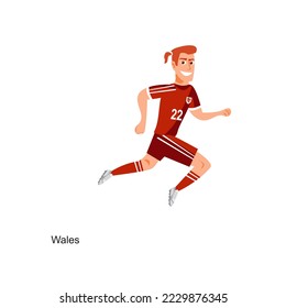 Ilustración vectorial del jugador de fútbol de Gales
