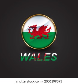 Wales text effect style - Editable text effect vector illustration. Wales 3d Flag - Euro 2020 Finalists