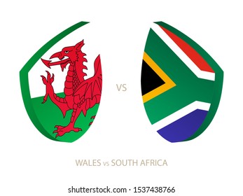 Wales v South Africa, icon for rugby tournament. Rugby vector icon.