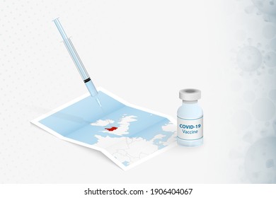 Wales Vaccination, Injection with COVID-19 vaccine in Map of Wales. Vaccination Concept Illustration.