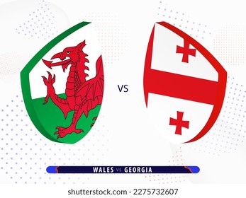 Wales vs Georgia rugby match, international rugby competition 2023. Template for world tournament.
