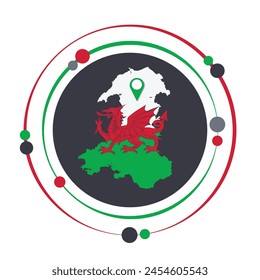 Wales Welsh Vereinigtes Königreich Vektorillustration-Symbol