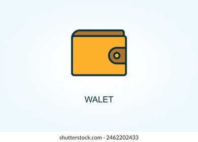 Wallet Vektorgrafik, Symbol oder Logo Zeichen Symbol Illustration