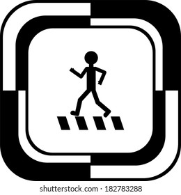 Walk button mosaic square