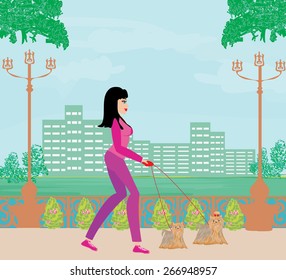 walk the dogs in the park