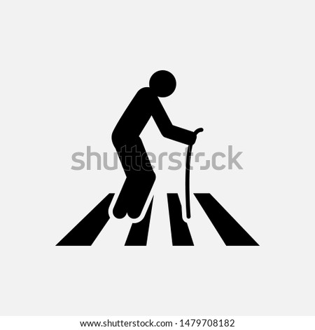 Walk Eldery Icon. Grand Parents Activity. Priority for People Symbol. Applied for Design, Websites, and Presentation.