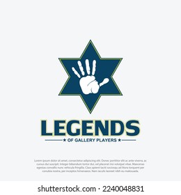 walk of fame hand sign of superstar or legend in star shape logo design vector