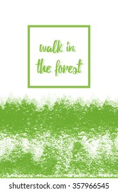 Walk in the forest. Vector illustration