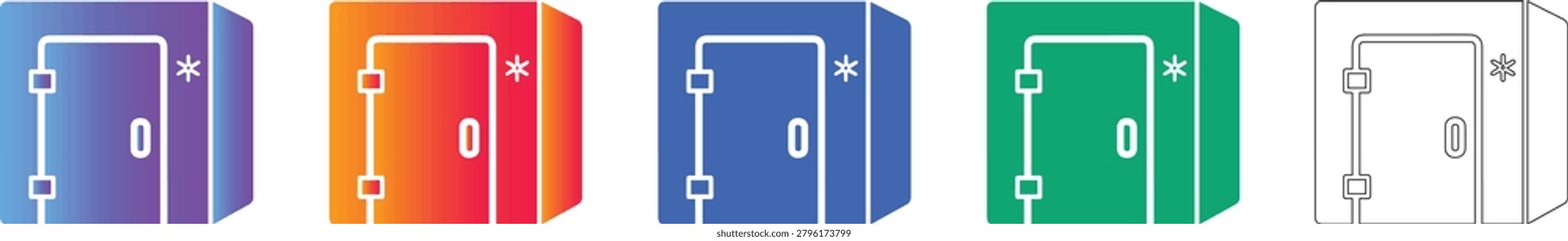 Walk in Freezer Door Icon Set vol 1427
