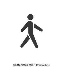 Walk glyph icon. Simple solid style. Pedestrian, man, pictogram, human, side, walkway concept symbol. Vector illustration isolated on white background. EPS 10.