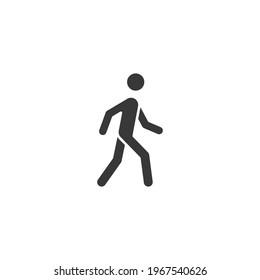 Walk glyph icon. Simple solid style. Pedestrian, man, pictogram, human, side, walkway concept symbol. Vector illustration isolated on white background. EPS 10.