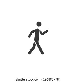 Walk glyph icon. Simple solid style. Pedestrian, man, pictogram, human, side, walkway concept symbol. Vector illustration isolated on white background. EPS 10.