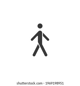Walk glyph icon. Simple solid style. Pedestrian, man, pictogram, human, side, walkway concept symbol. Vector illustration isolated on white background. EPS 10.