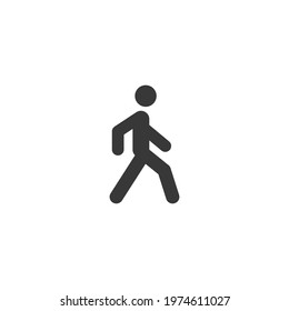 Walk glyph icon. Simple solid style. Pedestrian, man, pictogram, human, side, walkway concept symbol. Vector illustration isolated on white background. EPS 10.