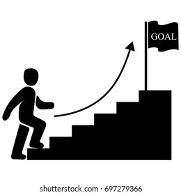 Walk to goal with business concept vector 