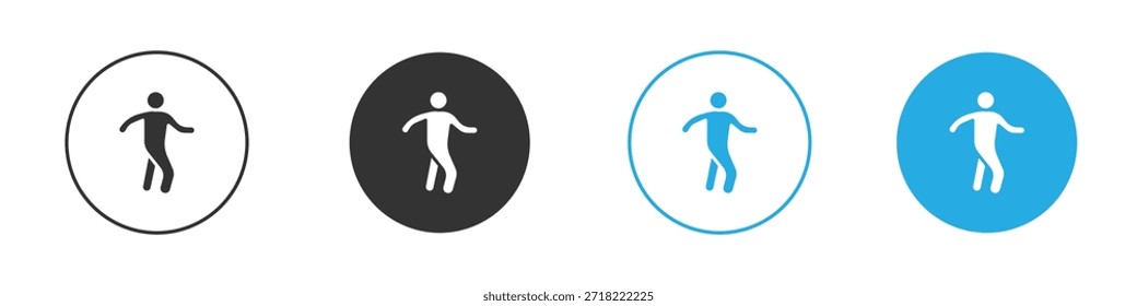 Icono de paseo para App y Diseño web. Ilustración de elemento simple.