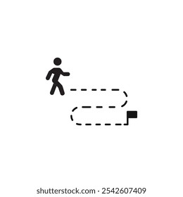 Walk icon black and white vector sign