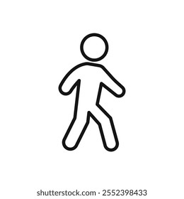 Walk icon black and white vector outline sign