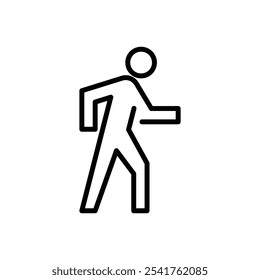 Walk icon Outline set in black and white color