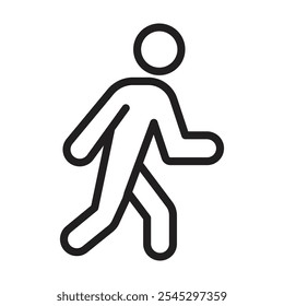 Walk icon outline set sign