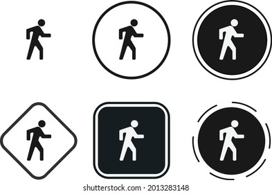 walk icon set. Collection of high quality black outline for web site design and mobile dark mode apps. Vector illustration on white background