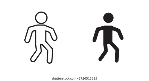 Icono de paseo en elemento de logotipo abstracto de Diseño gráfico moderno de tendencia plana simple