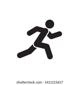 Walk Icon Symbol Vector On White Stock Vector (royalty Free) 1411215617 