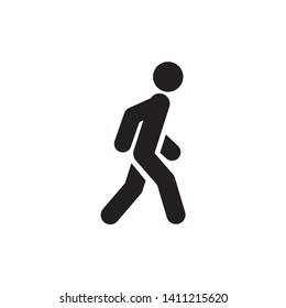 Walk icon symbol vector. on white background