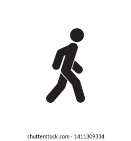 Walk icon symbol vector. on white background