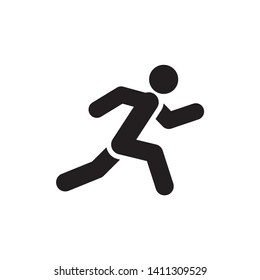 Walk icon symbol vector. on white background