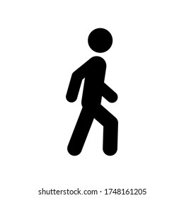 símbolo de icono de caminata vector sobre fondo blanco 