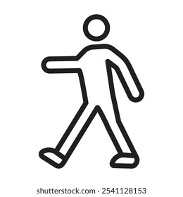 Walk icon Thin line flat illustration