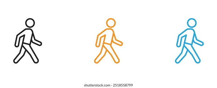 Walk icon Thin line illustration set