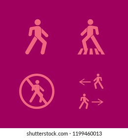 walk icon. walk vector icons set pedestrian, no pedestrian crossing and man walk